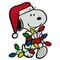 Northlight Peanuts Snoopy Gathers the Lights Double Sided Christmas Window Cling Decoration